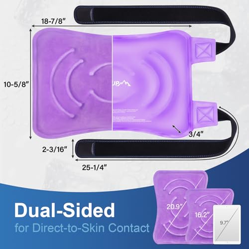 APEXUP Ice Pack for Knee Pain Relief, Large Reusable Wrap After Surgery, Flexible Gel Cold Pack for Injuries, Pain Relief for Back, Shoulder, Elbow, Ankle and Leg (Purple, XXL, 2PK) - size: 2X-Large-2PK, style: Purple