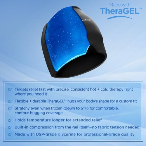 TheraICE Migraine Relief Cap, Headache Hat Ice Pack Mask, Cooling Head Wrap - color: Black, size: One Size