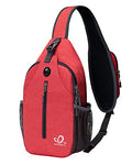 WATERFLY Crossbody Sling Backpack Sling Bag Travel Hiking Daypack - color: Red