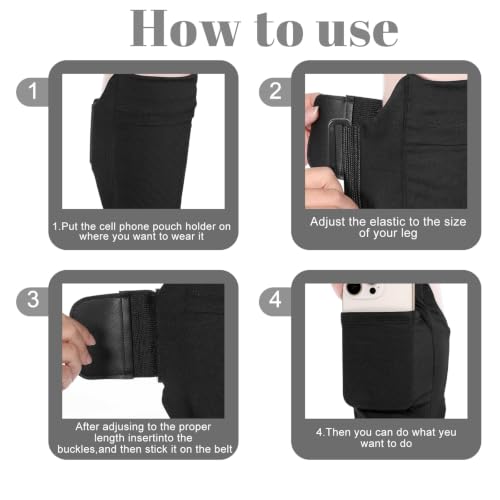 Amabro Leg Phone Holder Non Slip Cellphone Thigh Ankle Wallet Armband Strap - color: Gray, size: 30-50cm
