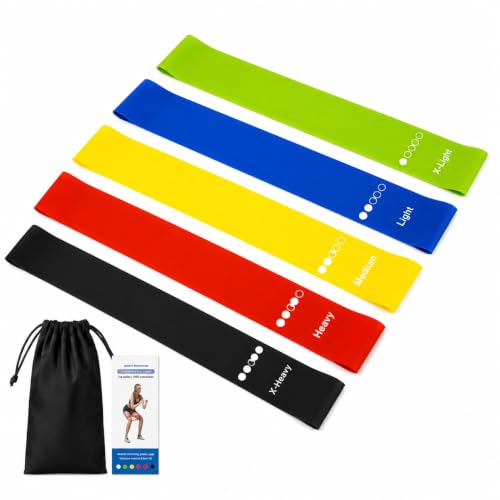 SUYU Resistance Loop Bands Set of 5, Heavy Duty Latex Exercise Bands