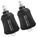 WILDREEDS 150ml Soft Flask, TPU Collapsible Soft Water Bottle for Hydration Pack, Running Vest, Folding Water Bottle for Hiking Cycling Climbing-2Pcs, Black - color: 2pcs, 150ml Black