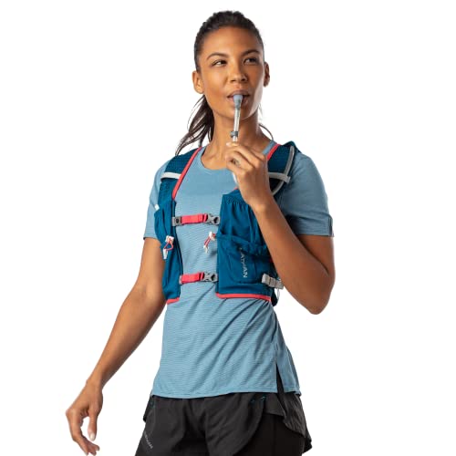 Nathan VaporAir Lite 4 Liter Vest & Hydration Pack with 2L Bladder, Front Water Bottle Pockets, Soft & Breathable Material for Comfort - color: Marine Blue/Hibiscus, style: Women's - L-XXL