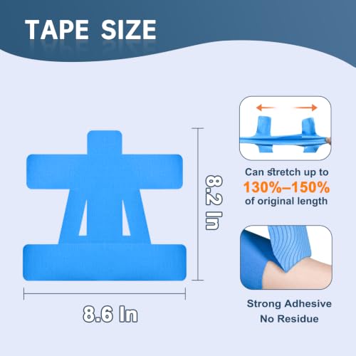 Precut Kinesiology Tape for Shoulder, 20 Pcs, Blue - color: Blue, size: 20 Pcs