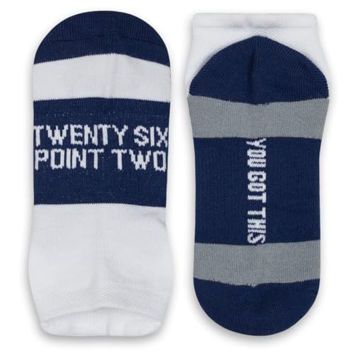 Gone For a Run Motivational Ankle Running Socks - Affirmation Runners Gifts - color: 26.2 (Navy)