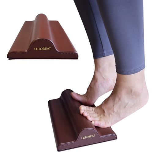 Plantar Fasciitis Foot Stretcher - Anti-Slip Leather, Brown, L - color: Brown, size: L