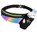 Running Belt Sport Waist Pack/Pouch w/Water Bottle Holder Hydration Fanny Pack Reflective Stripes Cellphone Storage Earphone hole for Dog walker Hiking Travel Adjustable Women/Men (Rainbow Stripes) - color: Rainbow Stripes