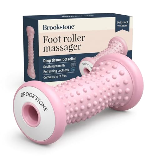 Brookstone Foot Roller Massager Plantar Fasciitis - Hot and Cold Foot Rollers Massage for Tension Relief - Microwave & Freezer Safe - Relax The Muscles with Plantar Fasciitis Roller (Blush Pink) - color: Blush Pink