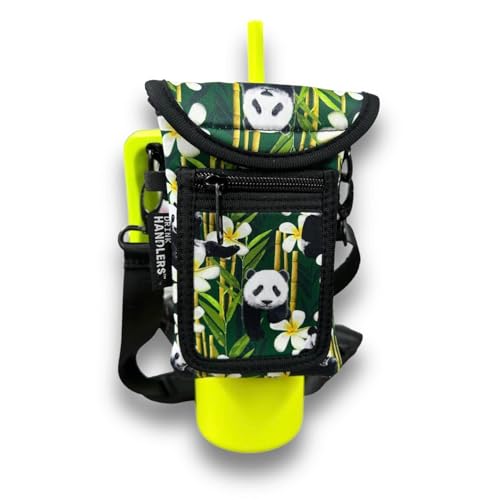 Drink Handlers Water Bottle Handler - Fits 16oz Water & Soda Bottles or 19-24oz Cans - Panda Panda - color: Panda Panda