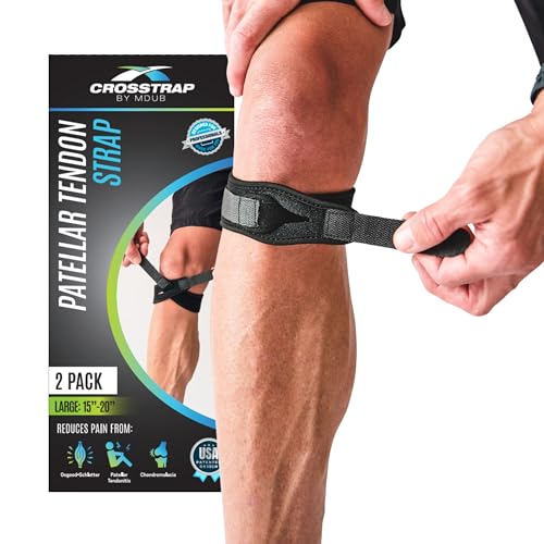 Stabilizing Patella Knee Strap | Patella Tendon Brace for Running, Cycling, Hiking, and Sports | Pain Relief and Support, Knee Stabilizer Brace For Exercise - size: 2 Straps (Large)