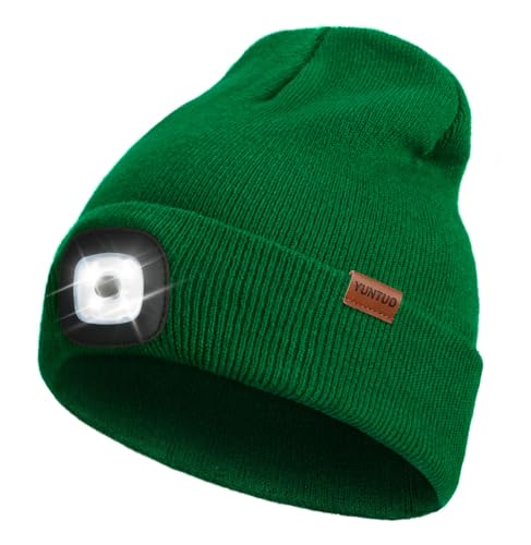 LED Beanie with The Light, Unisex Gifts for Men Dad Husband Him - color: Forestgreen