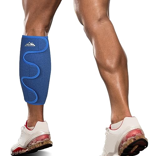 supregear Calf Support Brace, Adjustable Comfortable Compression Calf Wrap Sleeve for Muscle Swelling Hiking Training - color: Blue