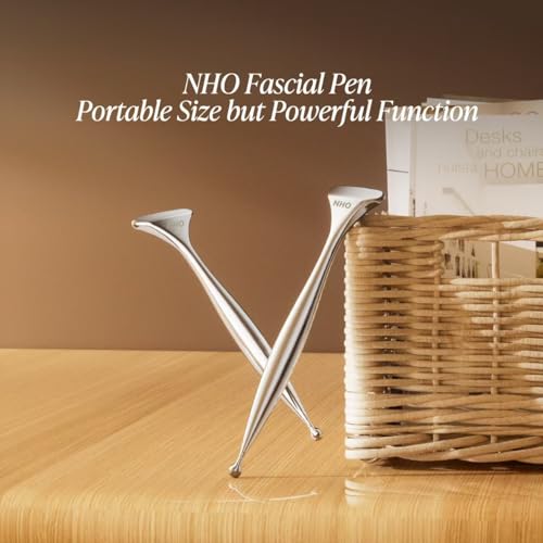 NHO 2-in-1 Acupuncture Pen,Fascia Blaster for Pain Relief, Stainless Steel Gua Sha Scraper & Acupressure Massage Pen, Dual-Ended Fascia Release Tool for Muscle, Neck, Face, Plantar Fasciitis Relief - size: 1 Pack