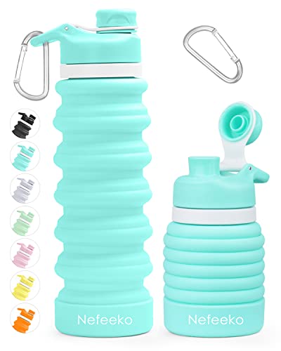 Nefeeko Collapsible Water Bottle, 26oz Silicone Foldable Water Bottles - color: N