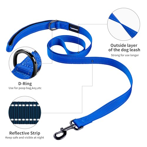 Annchwool No Pull Dog Harness with Padded Handle+5 Ft Leash(Blue-Set,S) - color: Blue Set, size: S