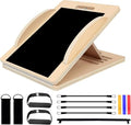 Versatile Wooden Slant Board, Convertible to Balance & Pilates Board, Adjustable Angles, Includes Full Pilates Kit, Supports Up to 360lbs, Calf Stretch, Squats, Knee, Ankle, Heel & Leg Training