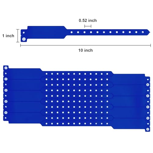 100pcs Vinyl Wristbands, Disposable Waterproof Wristbands(Color : Blue) - color: Blue