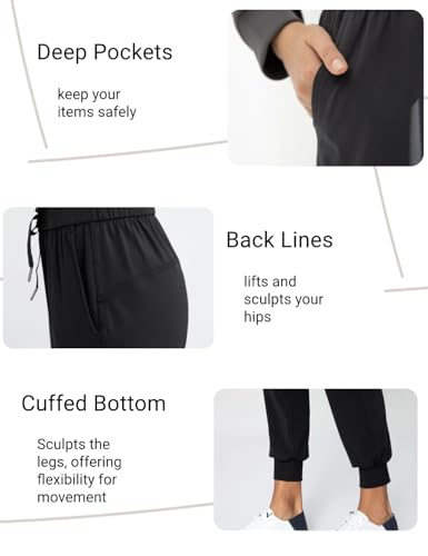 AJISAI Women's Joggers Pants Drawstring Running Sweatpants with Pockets Lounge Wear - color: Black, size: X-Large