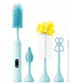 Electric Bottle Brush, Rechargeable Auto Spinning Bottle Cleaner, All-in-One Cleaning Kit with Multi Brush Heads & Stir Stick for Baby Bottles & Drinkware, Great Household Helper and Ideal Gift - color: Light Blue