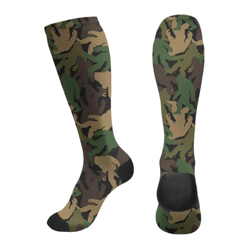 FREEHOTU Compression Knee High Socks for Women/Men Circulation 15-20 Mmhg - color: Camo Sasquatch