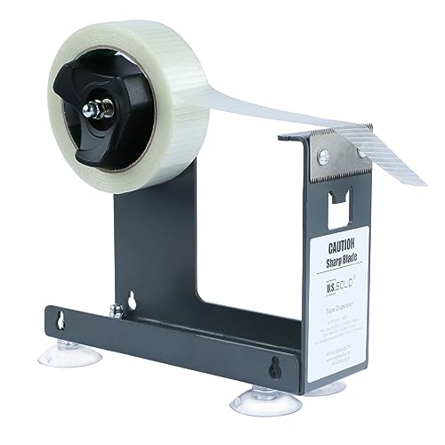 U.S. Solid Iron Desktop Tape Dispenser - 2.5 Inch Wide, 3 Inch Core, 3 Mounting Options, Extremely Durable