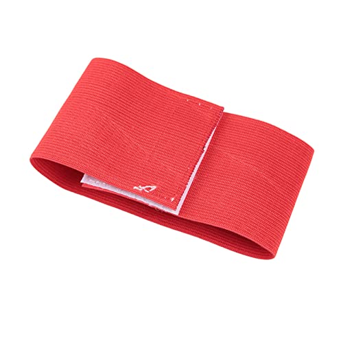 Soccer Armband, 5 Colors Outdoor Team Sports Groups Captain Armband Adjustable Player Bands (Red)