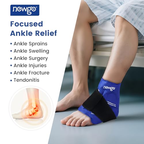 NEWGO Ankle Ice Wrap – Reusable Cold Pack for Swelling & Post-Surgery - color: Blue-1pack