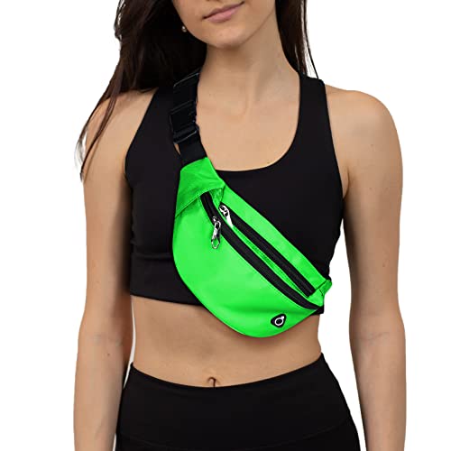 Fanny Packs for Men and Women Water-Repellent Sports Waist Pack Bag - color: 2pack-Black/Stree Green