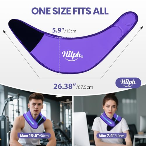 Hilph Neck Ice Pack Wrap Gel, Soft Gel Ice Pack for Cervical Neck Pain - color: B-purple, size: Classic Standard