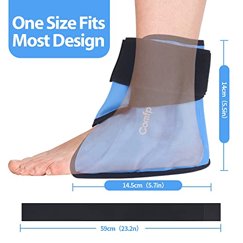 Comfpack 2 Pack Ankle Ice Pack Wrap for Swelling, Heel Ice Pack for Pain Relief, Hot Cold Therapy Cold Pack for Plantar Fasciitis, Achilles Tendonitis, Ankle Sprain, Foot Pain - color: Blue-2 Pack