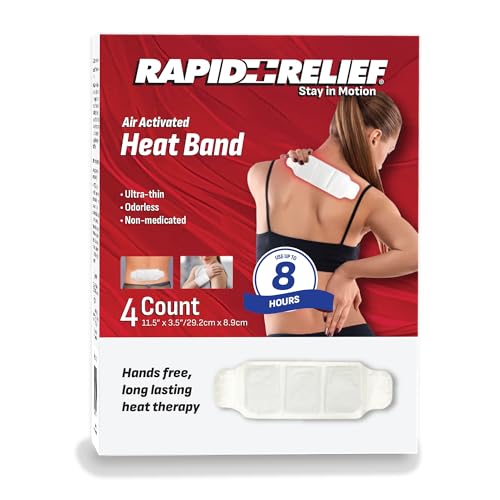 Rapid Relief Air-Activated Heat Bands for Neck and Shoulder, 4 Count - size: 4 Count