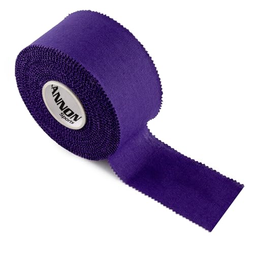 Cannon Sports Premium Athletic Tape - 1.5” x 45 Feet Per Roll - Easy Tear, No Sticky Residue, Very Strong, Hypoallergenic and Latex Free - Ideal for Sprains, Strains, First Aid – 1 Roll (Purple) - color: Purple