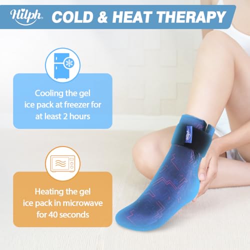 Hilph Bundle Forefoot Toes Gel Ice Pack and Foot Gel Ice Pack Sock for Pain Relief