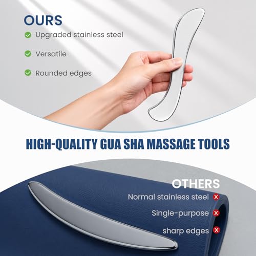 Muscle Scraper Tools, Stainless Steel Guasha Tool for Body, Scraping Tool Physical Therapy, Myofascial Release Tool, Massage Tools for Deep Tissue - size: S-Shape