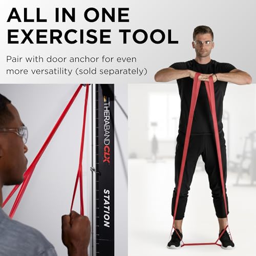 THERABAND CLX Resistance Band with Loops, 5-Foot Band - color: Level 2 / Medium - Red