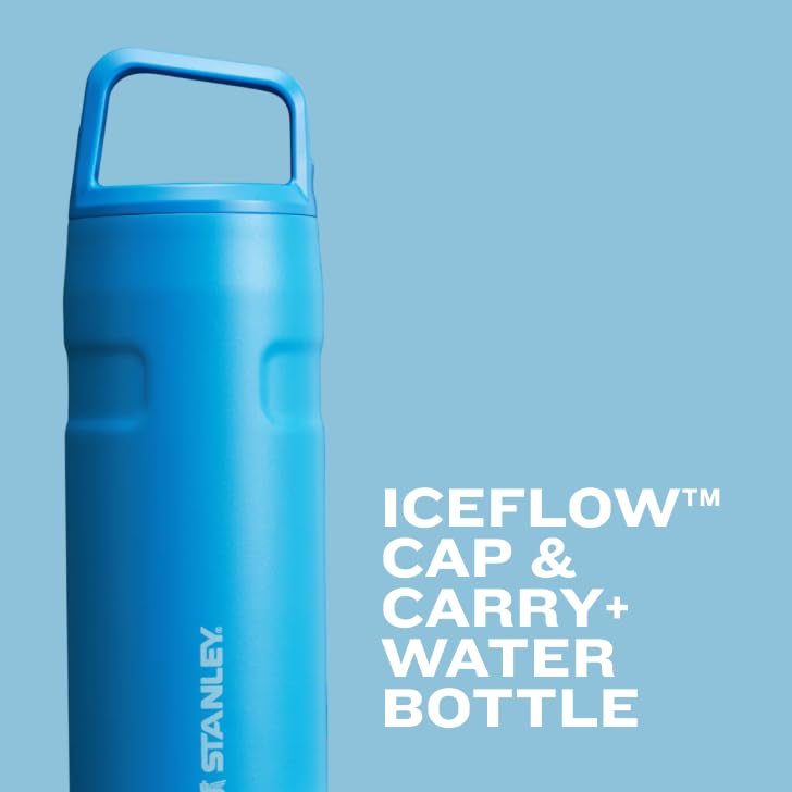 Stanley IceFlow Cap and Carry Water Bottle | Wide Mouth Twist Lid | Lightweight & Leakproof for Travel & Sports | Insulated Stainless Steel | BPA-Free - color: Citron, style: 50 Oz