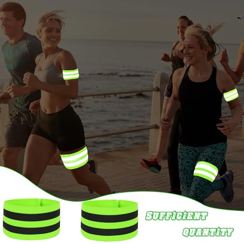 56 Pcs Reflective Bands Reflective Bands Visibility Reflective Straps Reflector Running Gear for Arm Wrist Ankle Leg Women Men Night Running Cycling Walking