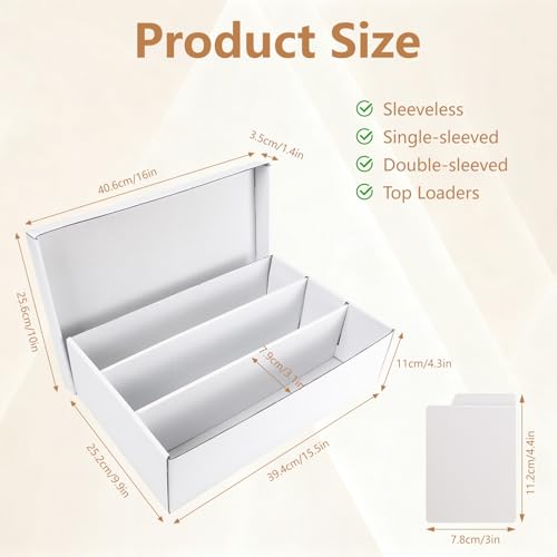 RLAVBL 2 Pack Trading Card Storage Box, 2700 Count Cardboard Card Boxes - size: 2 Pack (3 Row)