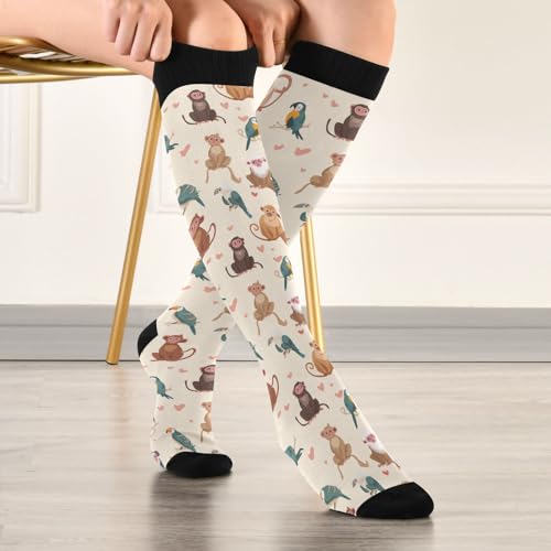 Wusikd Cute Penguin Compression Socks for Women and Men Circulation Long Socks for Athletic Running 1 - color: Multi 12