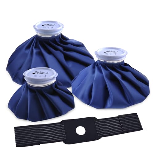 Ice Pack for Injuries Reusable with Wrap, Ice Bag for Injuries Hot Water Bag for Hot & Cold Therapy, No-Leak Elastic Ice Bag with Elastic Breathable Support Wrap, 3 Sizes 6/9/11" - style: 4 Sets