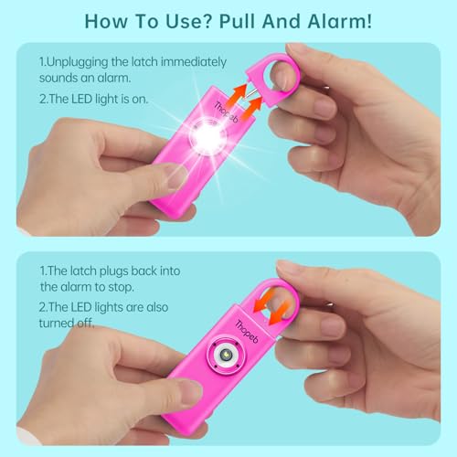 Thopeb Personal Safety Alarm for Women – Superior Loud Siren & SOS Strobe - color: Rose red