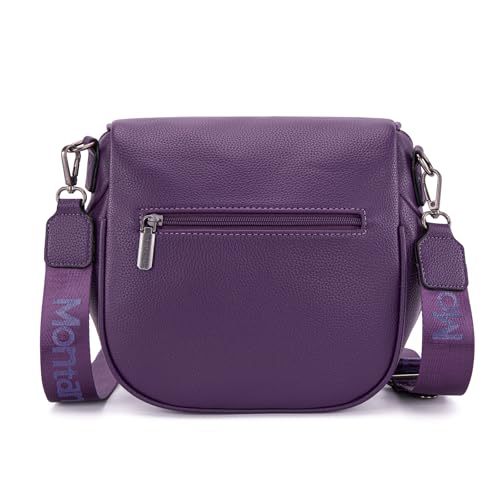 Montana West Crossbody Bag for Women, Vegan Leather Bum Bag with Coin Purse - color: Purple