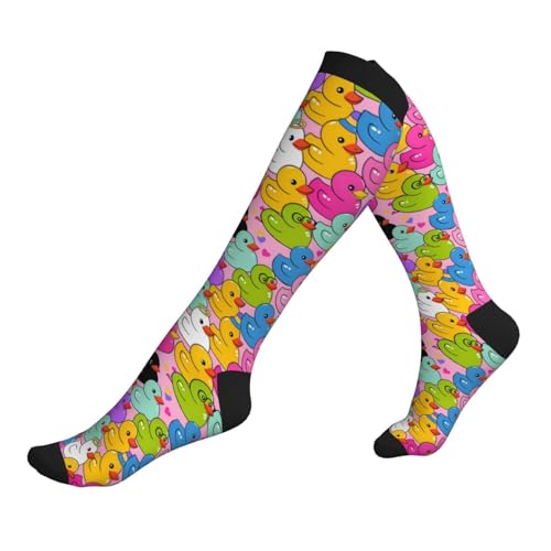 Compression Socks Circulation 15-20 Mmhg Knee High - color: Colorful Duck