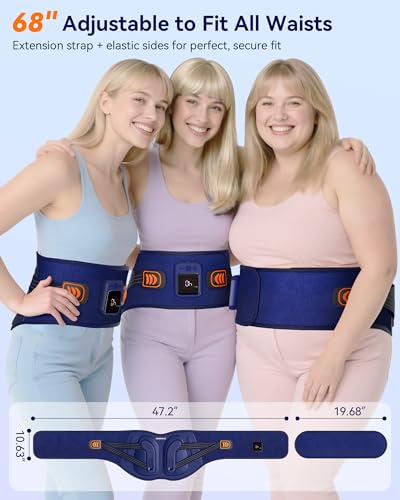 68" Cordless Heating Pad for Back Pain Relief, Lower Back Massager
