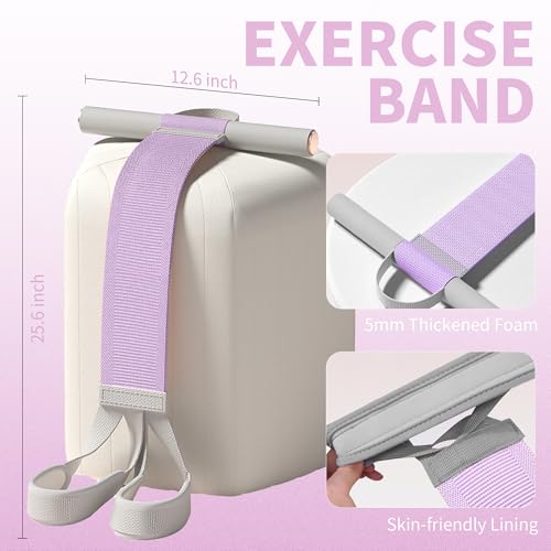 Fabric Resistance Band with Handles Non-Slip Foot Pedal Puller for Women 120lb Full-Body Fitness Band for Strength Muscle Training Workout Equipment for Chest Glutes Leg Arm Core Wrist Ankle