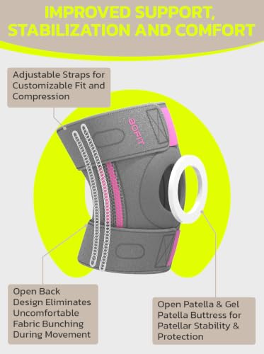 AOFIT Adjustable Knee Brace Metal Springs & Anti-Slip for Sports Gray S - color: Gray-S