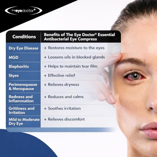 The Eye Doctor Hot Compress for Eye - Helps Dry Eye & Blepharitis - Reusable Eye Mask - Heated Eye Mask for Dry Eyes - Warm Compress for Dry Eyes - Heated Eye Mask for Stye - style: Hot & Cold Compress