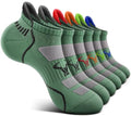 BULLIANT Men Running Ankle Socks 6Pack-Cushioned Support-Low Cut No Show - color: Shale Green8246, size: 6-9