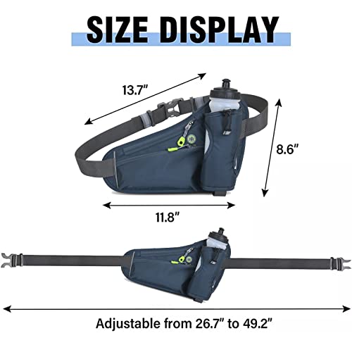 HOTEMIA Fanny Pack with Water Bottle Holder, Hydration Running Belt for Men Women Adjustable Strap Waist Bag Suitable for Hiking Running Walking Jogging Camping (Bottle Not Included) (Dark Grey) - color: Dark Grey