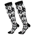 Wusikd Heartbeat Symbol Compression Socks for Women and Men Circulation Black Long Socks for Athletic Running 1 - color: Husky